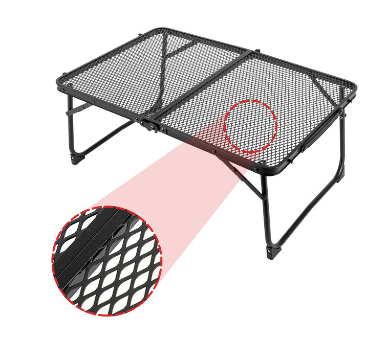 [maroon] 2폴딩 아이언 메쉬 테이블 블랙